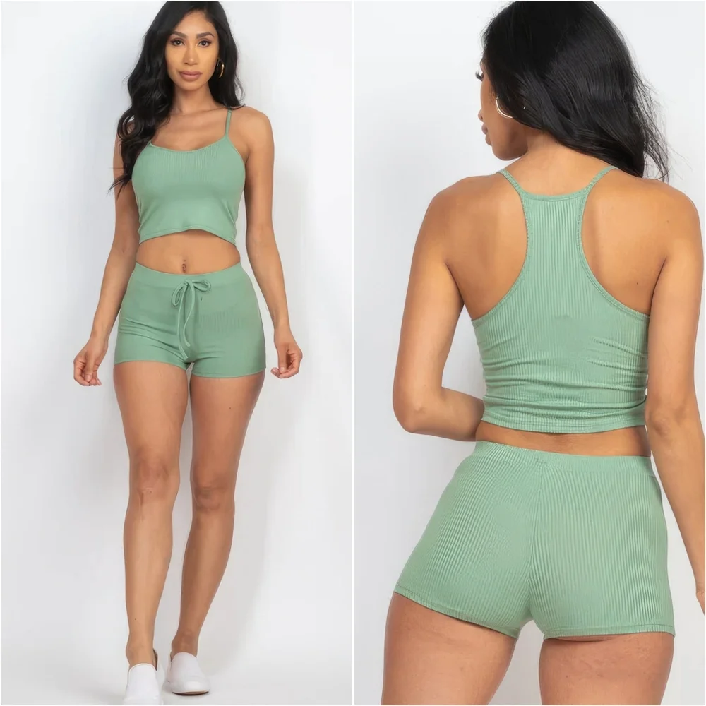 Everyday Ease Ribbed Set - Sage - Picture 2 of 11